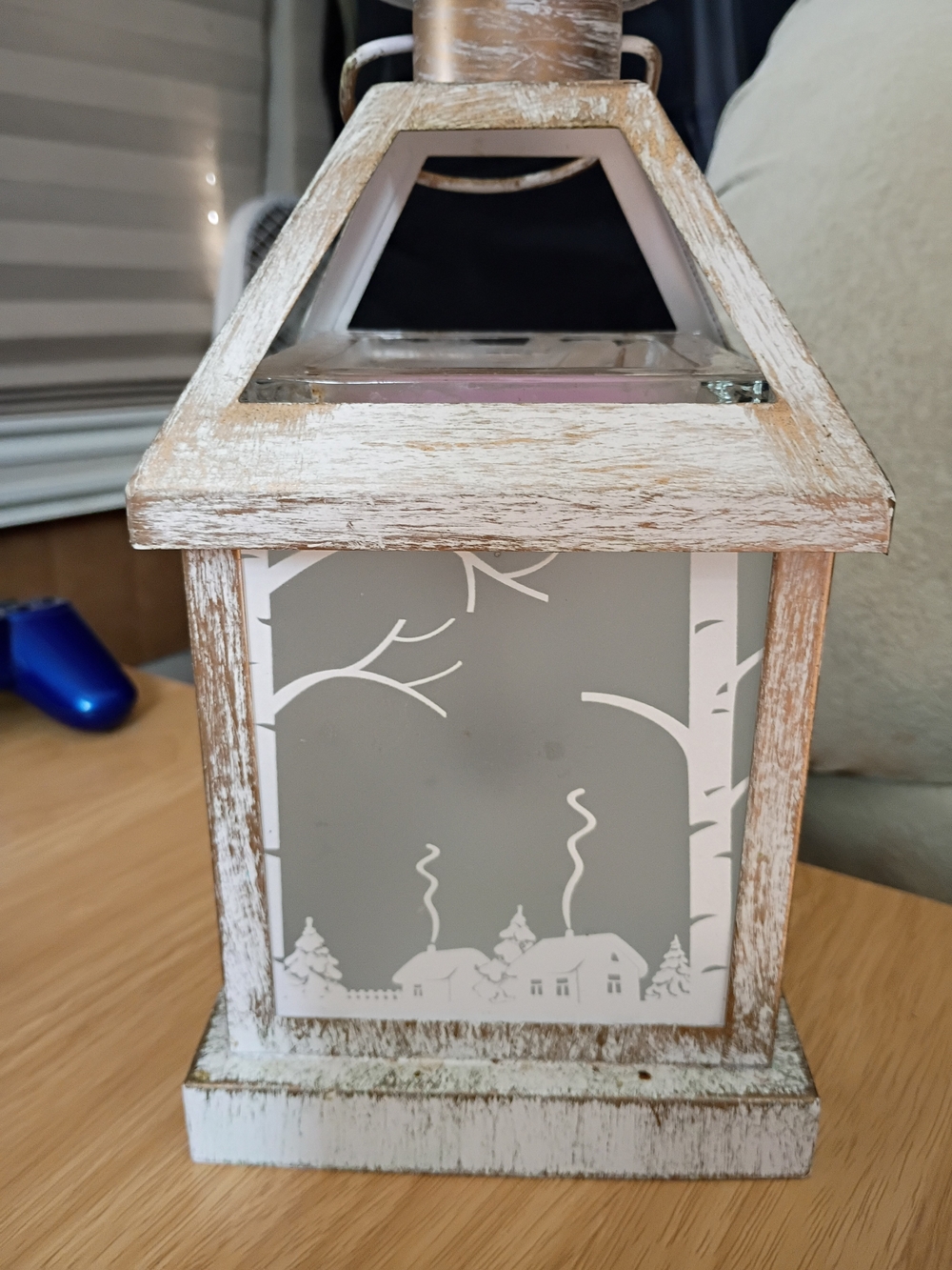Scentsy White Distressed Winter Village Lantern